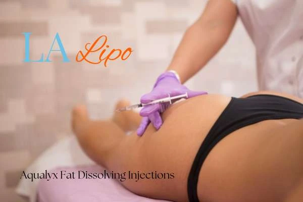 Woman having fat dissolving injections Bagshot on thighs