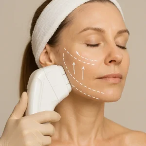 Woman having HI-FU to reduce wrinkles call LA LIPO Bagshot Now!