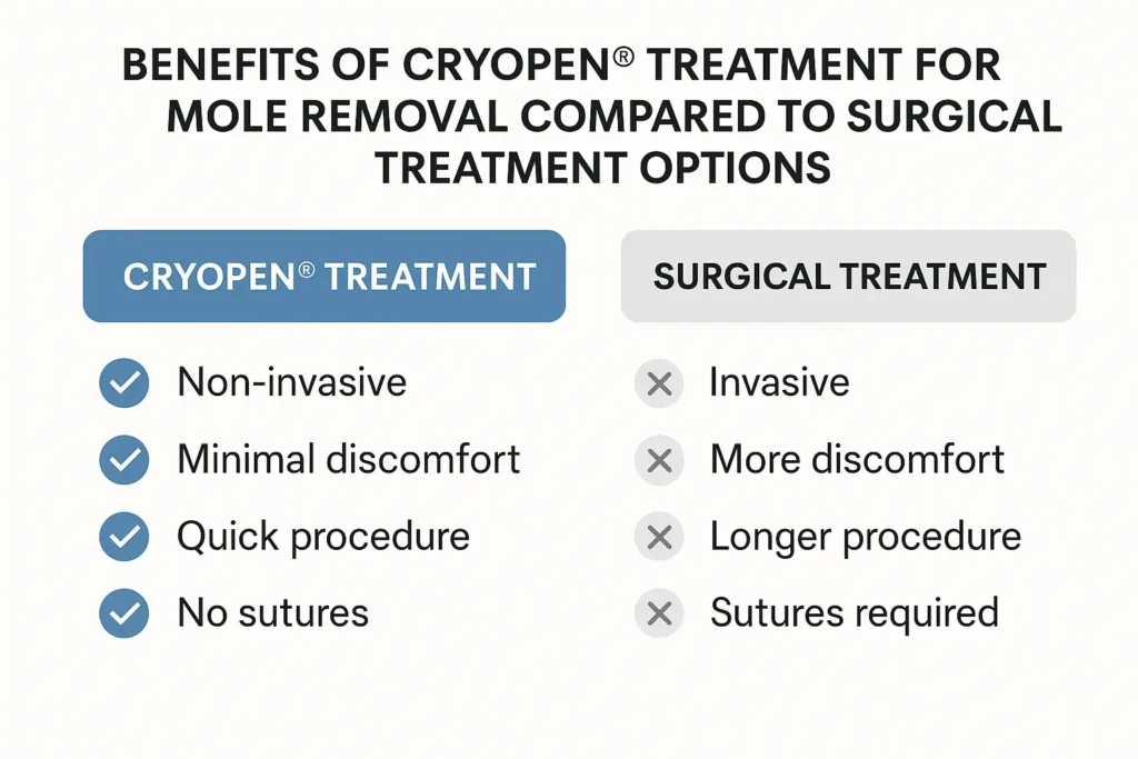 Benefits of facial mole removal Bagshot - call our team today to book a consultation