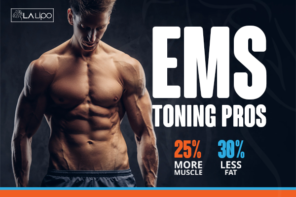 Image of man with sculpted stomach showing the fat loss and muscle gain of LA-EMS Body Sculpting Treatment Bagshot